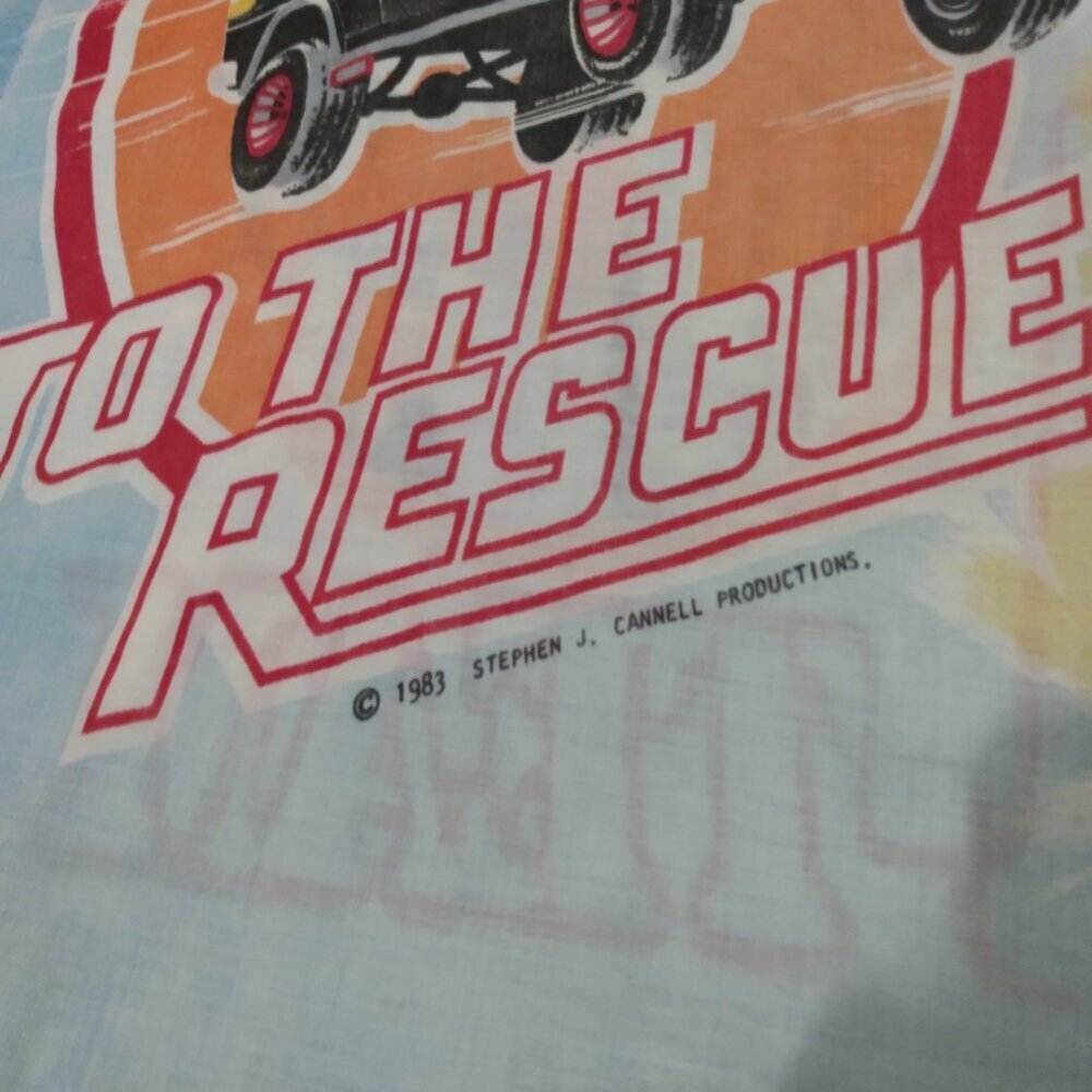 Vintage 80s The A Team Pillow Case TV Show Mr. T Double Sided Retro - Picture 3 of 4